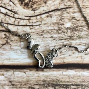 Sterling silver 925 butterfly necklace. 16-18”